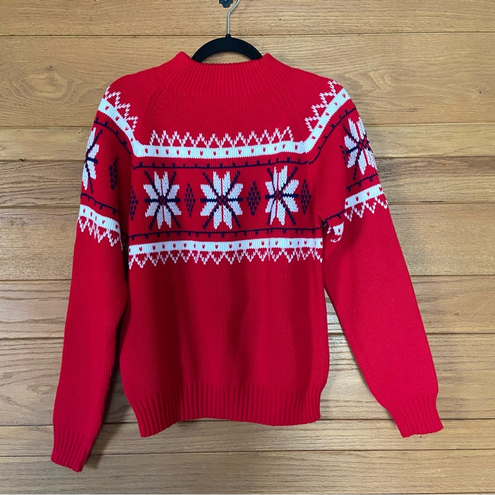 Vintage 1970s JCPenney red fair isle nordic sweater